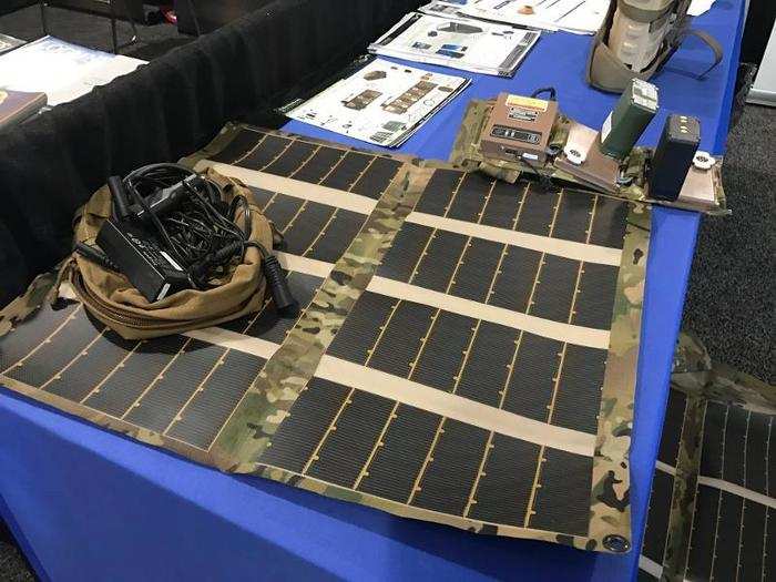 Other vendors had super lightweight solar mats Marines could recharge their radios and other electronics with ...