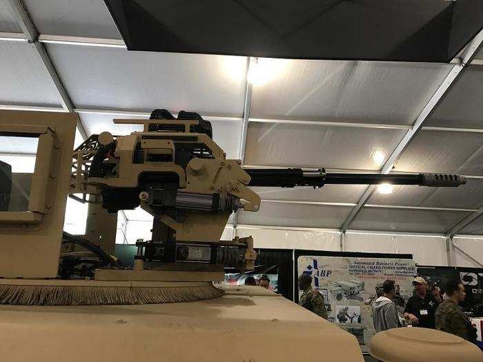 It was the insane 30mm chain gun on top that can fire 200 rounds per minute. The M230LF cannon is usually seen on aircraft, but it may be making its way onto more ground vehicles in the future.