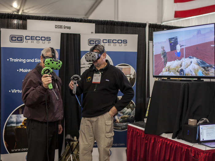 One of the first places we stopped was Cecos Group, which had a booth for its virtual reality training simulation.