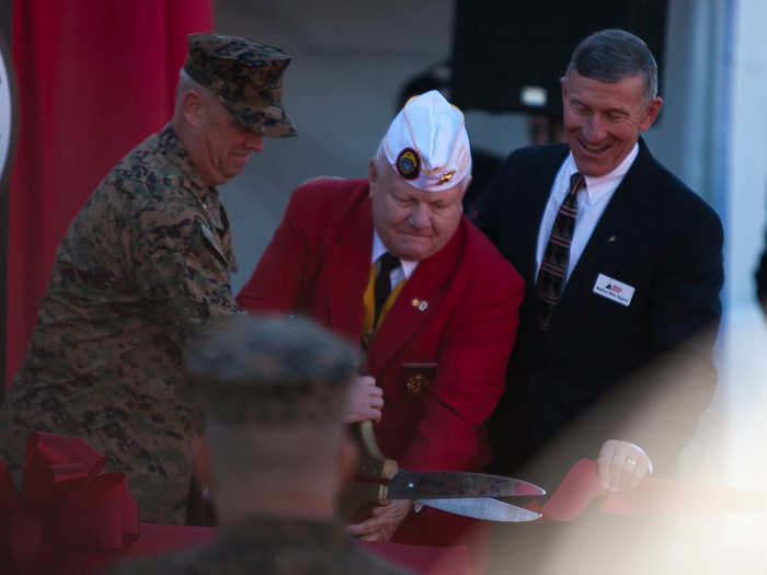 Then they cut the ribbon and we headed inside — along with a couple hundred Marines eager to check out the latest gear.