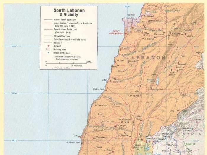 Southern Lebanon and environs in 1977.