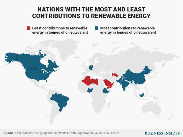 The best and worst countries in the world when it comes to air pollution and electricity use