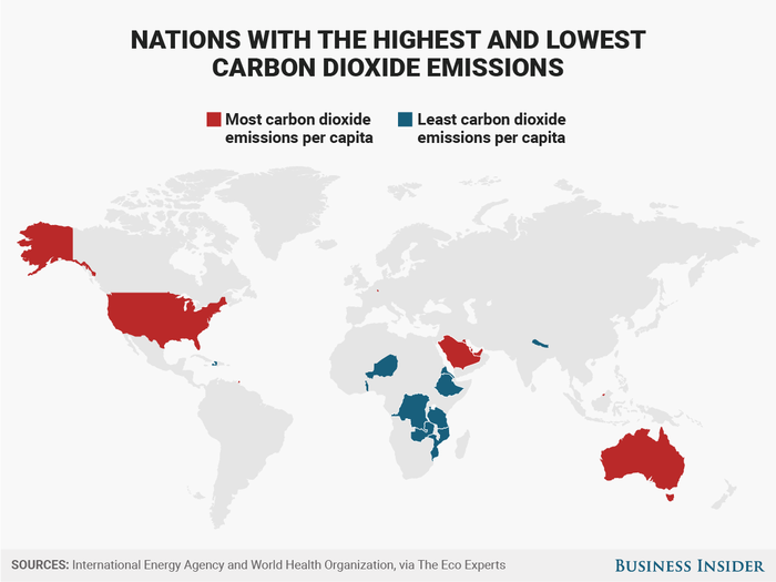 The best and worst countries in the world when it comes to air pollution and electricity use