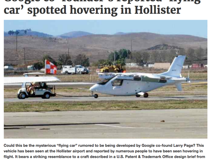 5. Google co-founder Larry Page is funding secretive startup Zee.Aero to build a VTOL aircraft.