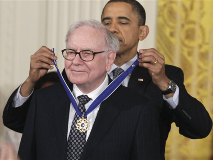 Buffett was presented with the Presidential Medal of Freedom by President Obama in 2011.