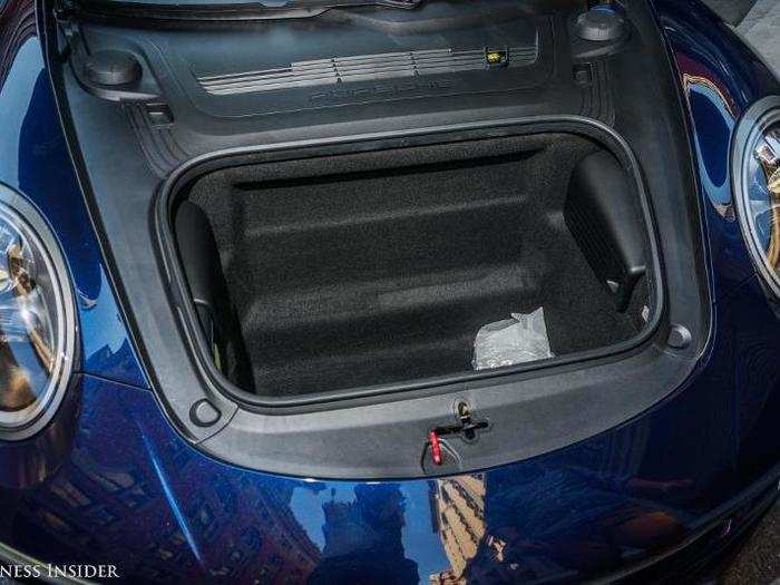 The frunk, or front trunk. I could get my overnight bag in there, but not much else.