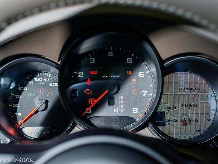 And why is the tach in the center? Because nothing is more important in a Porsche than how hard the engine is working. Notice as well that you can add the navigation to the display on the right.