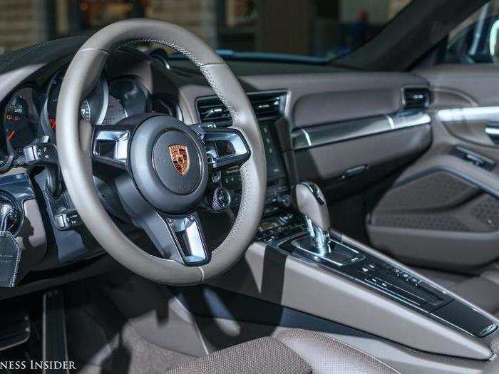 The interior was "Agate Grey" leather, with brushed metal highlights.