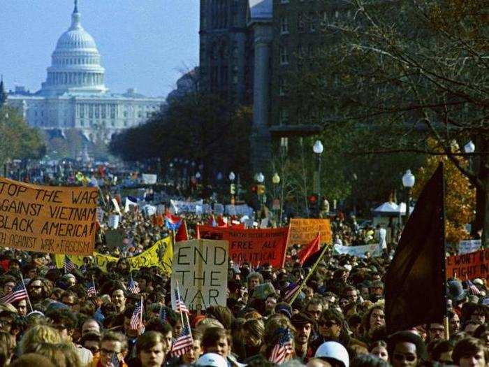 An anti-Vietnam War protest in Washington DC — November 15, 1969