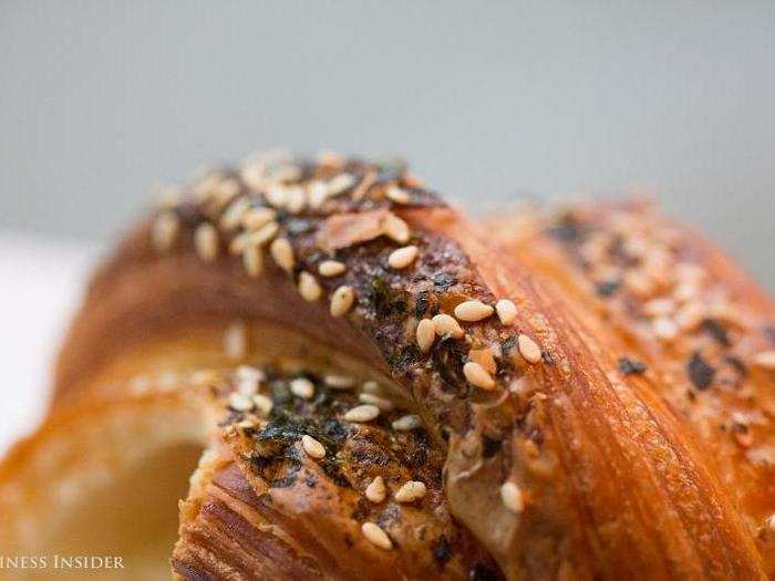 The California croissant was more reminiscent of a bagel with lox than a sushi roll. It was the first time I had ever thought to myself, "Hmm, I wish this tasted fishier."