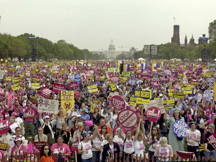 The women’s movement, which began with suffrage, has since expanded to address reproductive rights, sexual violence, a lack of educational opportunities, and the wage gap. The March for Women’s Lives took place in Washington DC in 2004.