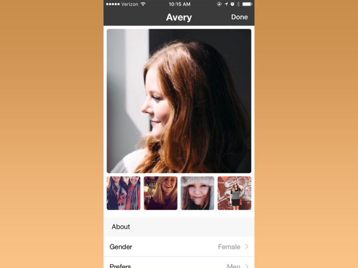 The app requires a Facebook account in order to sign up. Once you log in, Hater sets up a basic profile for you, which you can then go in and customize. You can swap around the photos and alter the age range if you