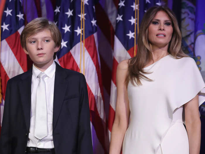 Melania says that Barron plays baseball and tennis, but he has a proclivity for his dad