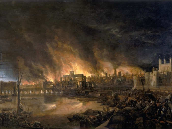 In the 17th century, London suffered from the Great Plague, which killed about 100,000 people. In 1666, the Great Fire broke out; it took the city a decade to rebuild.