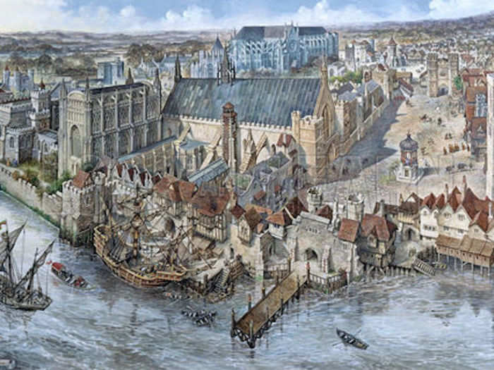 In the 12th century, the English royal court began to grow in size and sophistication, and settled in Westminster, a neighborhood in central London.