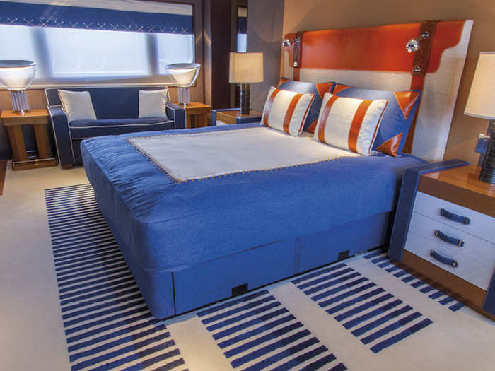 In addition to the master suite, there are five bedrooms onboard.