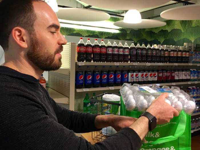 The design team, for example, has tried out Instacart bags to see how many soda bottles would fit, or whether they were wide enough to fit a carton of eggs. Don