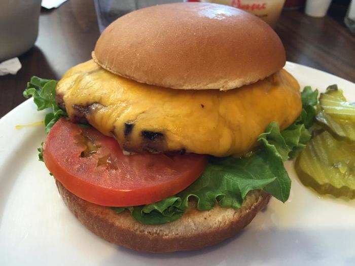 Other options include fried ham sandwiches, pimento sandwiches, and grilled cheese. We decided to order the cheeseburger.