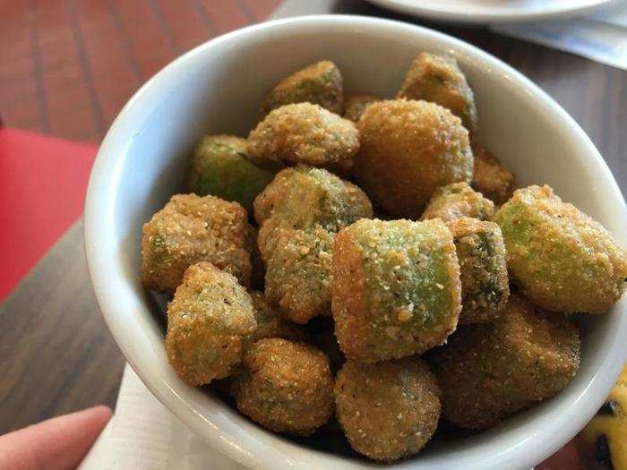 We also ordered the fried okra, which is a Southern favorite.