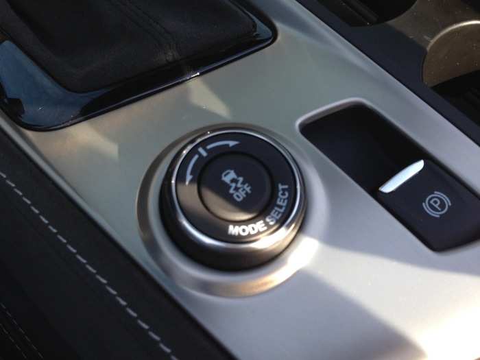 Driving modes are chosen using this toggle wheel.