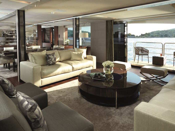 The first thing you see when you walk inside is the yacht