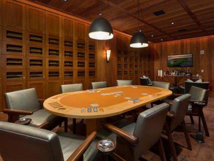 This cigar lounge and poker den is very James Bond-esque.