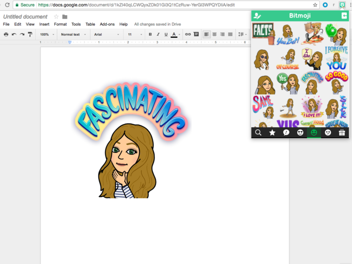 Bitmoji is now available on Google Chrome