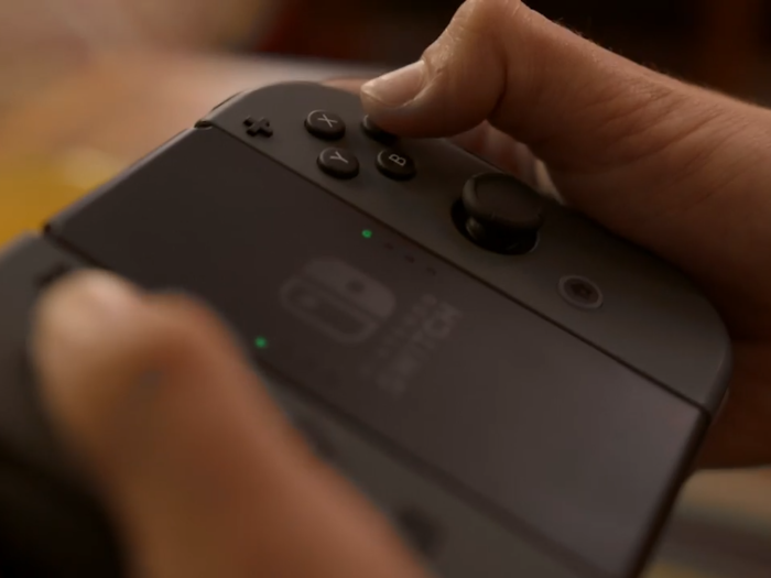 This is the Joy-Con Grip gamepad in action. It