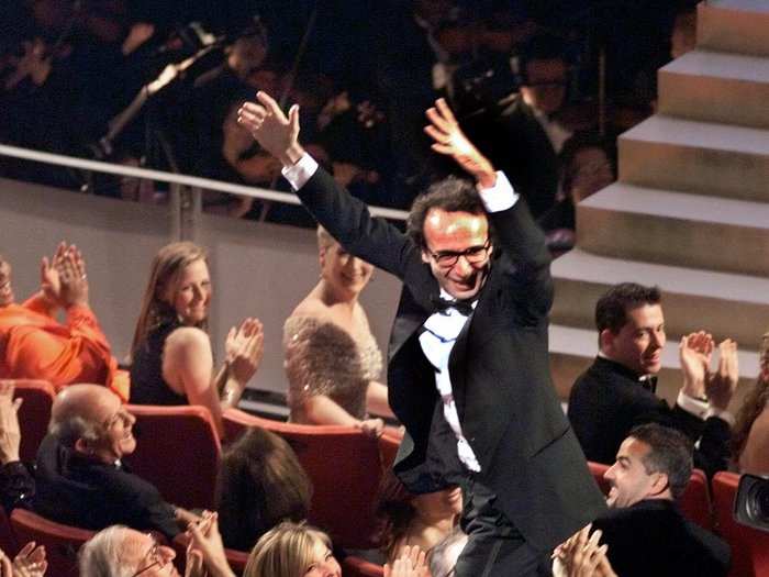 7. Roberto Benigni wins best actor for "Life Is Beautiful" (1999)