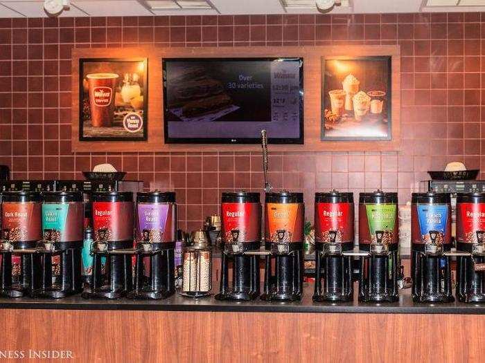 The coffee station is equally bountiful, something crucial to a well-regarded highway pit stop.
