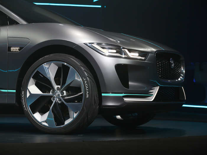 The car features a "cab-forward design." Jaguar was able to execute this design because the car doesn