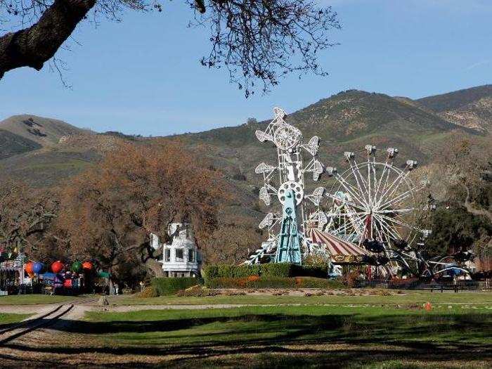 His guests also visited the famous fairground. Colony Capital turned the area into a "zen garden" when it purchased the ranch in 2008.