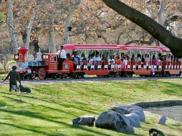 Children and adults were photographed using the train in 2004 when Jackson threw a holiday celebration.