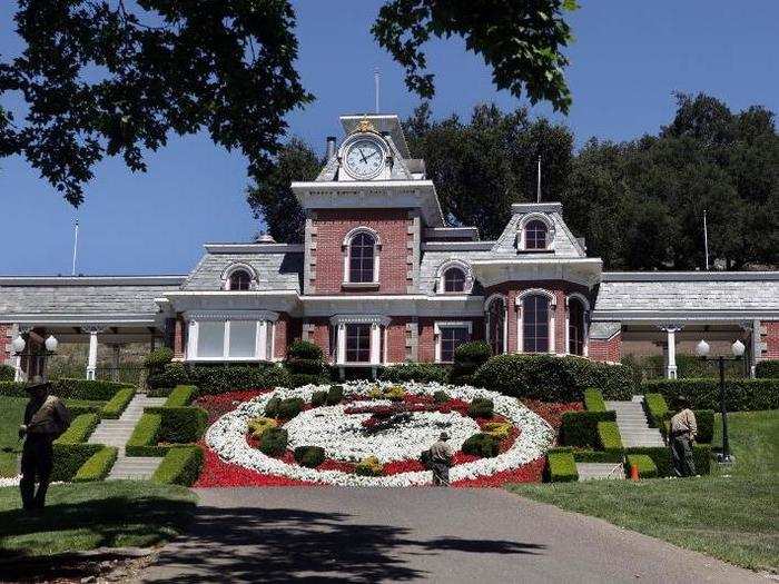 Adding to the whimsical nature of the estate is the custom-built train station on the grounds.