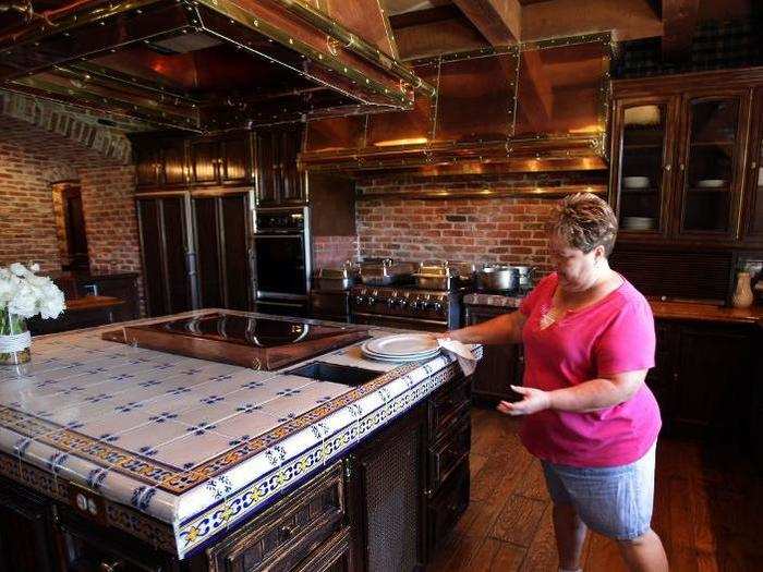 The main home has an oversized kitchen.