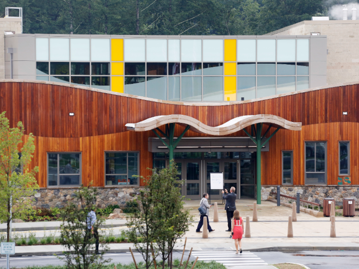 Sandy Hook Elementary, rebuilt in 2016, uses clever design elements to hide the high level of security that pervades the campus.