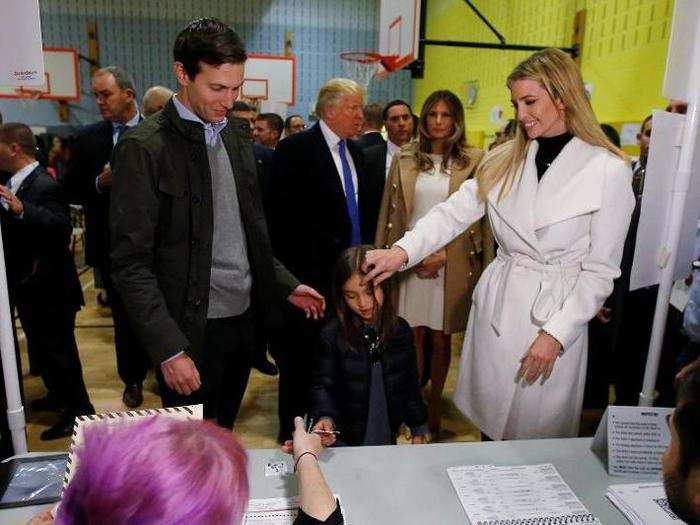 Her support for her father has never wavered. "Thank you, America, for the trust that you placed in my father," Ivanka said on election night after he won. "He will never let you down!"
