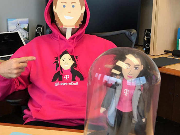 His desk is also home to the Legere Doll, a plush version of himself that often makes cameos on Legere