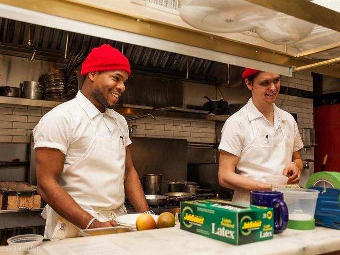 The kitchen staff wears red beanies as an homage to "The Life Aquatic with Steve Zissou," a 2004 Bill Murray film. Homer has one, too.