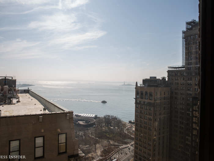 The room was bright and offered a view of the Statue of Liberty from the 19th floor.