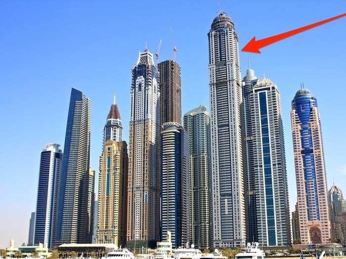 Constructed in Dubai in 2012, the $2.17 billion Princess Tower houses shops and 763 luxury condos.