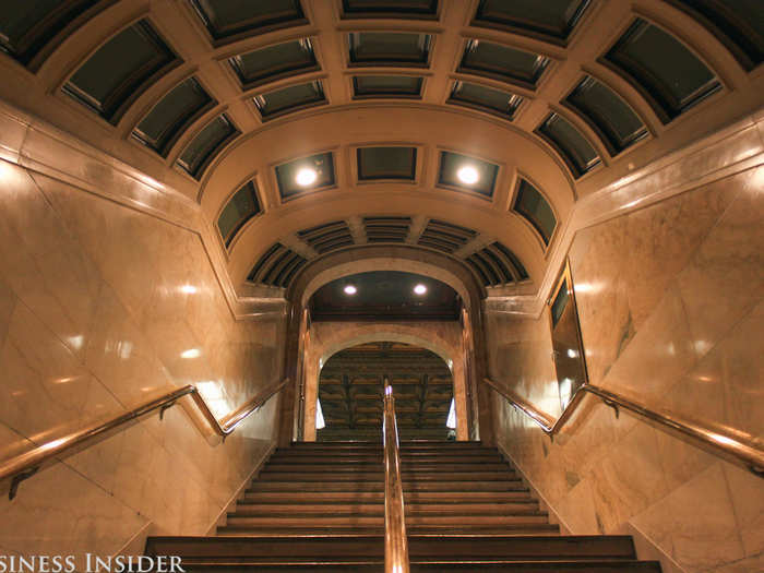 After exploring the lobby, we headed down to a lower level of the building.