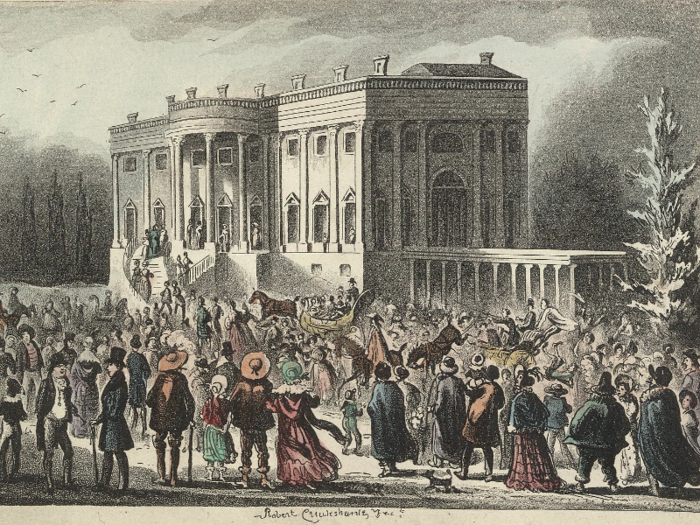 To celebrate his inauguration, Jackson gathered a crowd of nearly 20,000 people at the Capitol. The drunk crowd got out of control fast and Jackson ended up sneaking out from the celebration through a back door.