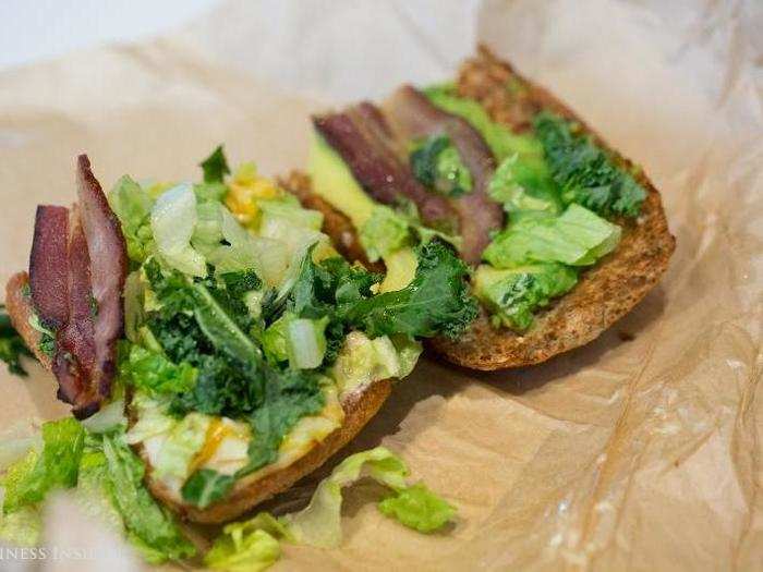 Cheddar, turkey, roasted garlic aioli, and greens top it off. My only complaint was that the fat and salt-rich sandwich could have used tomatoes or pickles for added freshness.