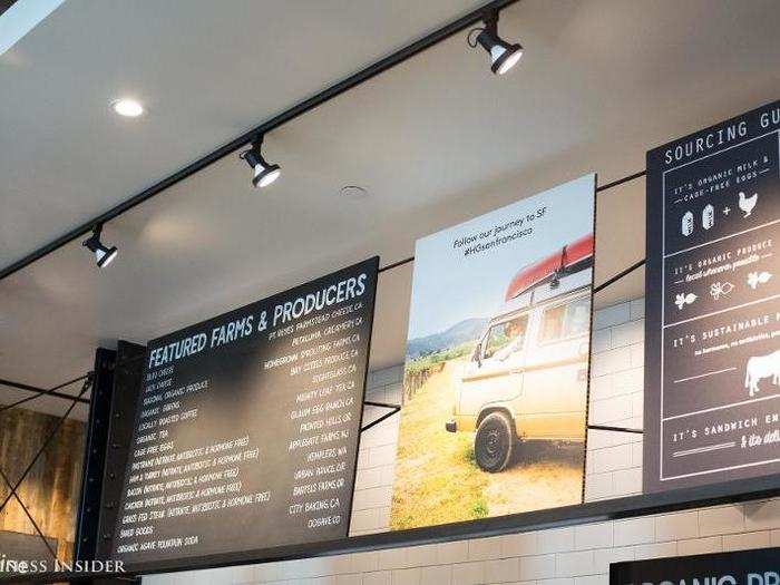 Menu boards showed the company