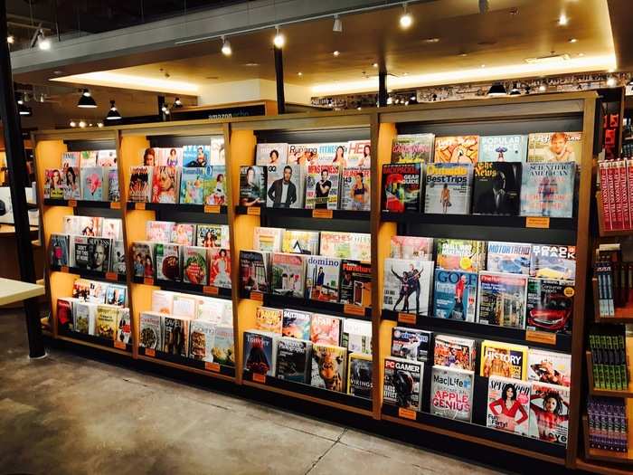 Magazine lovers will find a good selection of popular titles.