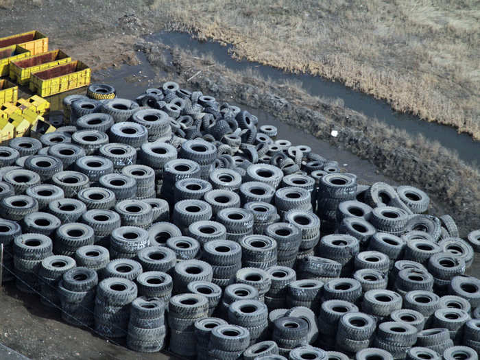 And they go through tires pretty quickly. The ones for the big dump trucks run about $45,000 apiece.