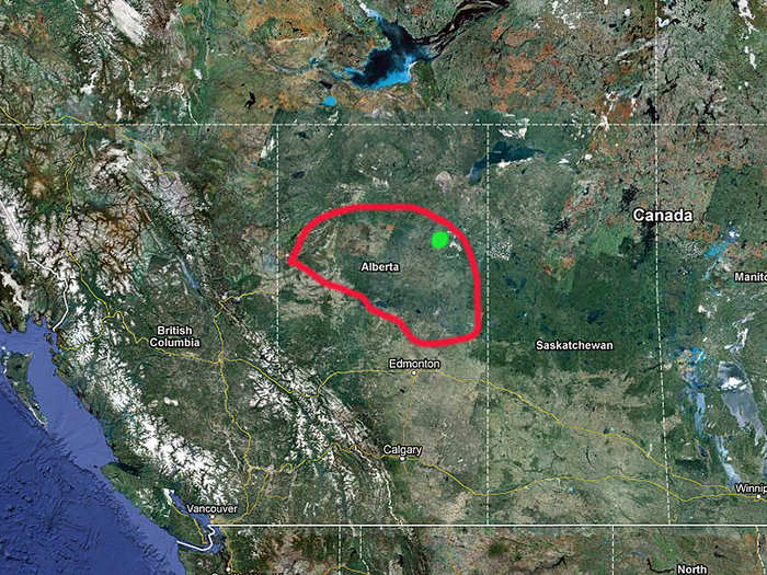 The Alberta oil sands are spread across more than 54,000 square miles, but we