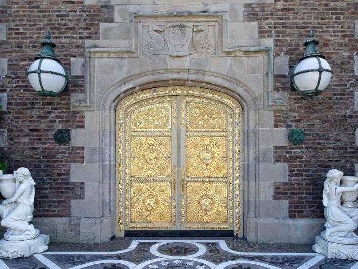 Gold doors welcome you into the main residence.