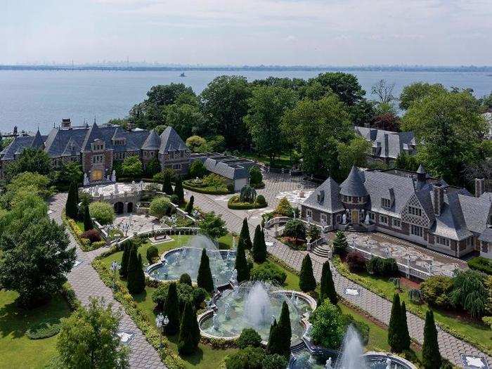 Located in the village of Kings Point, the eight-acre estate lies about 25 miles from Manhattan.